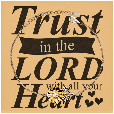 Image of Motivational Christian Stainless Steel Bracelet, Trust in the Lord with all your heart. , Inspirational Christmas , Family, Anniversary Gifts For Christian Men, Women, Girls & Boys