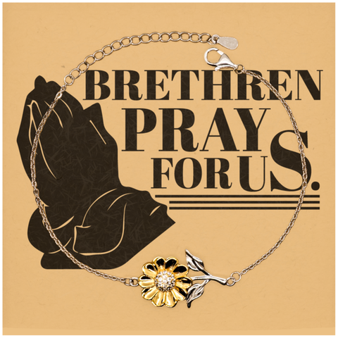 Image of Motivational Christian Stainless Steel Bracelet, Brethren, pray for us. , Inspirational Christmas , Family, Anniversary Gifts For Christian Men, Women, Girls & Boys