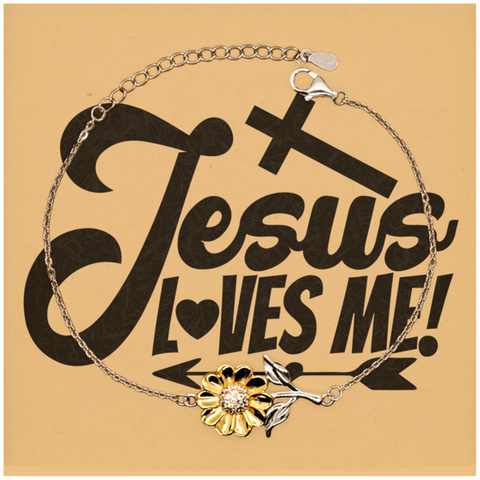 Image of Motivational Christian Stainless Steel Bracelet, Jesus Loves Me!, Inspirational Christmas , Family, Anniversary Gifts For Christian Men, Women, Girls & Boys
