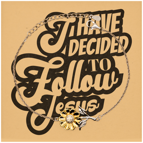 Image of Motivational Christian Stainless Steel Bracelet, I have decided to follow Jesus., Inspirational Christmas , Family, Anniversary Gifts For Christian Men, Women, Girls & Boys