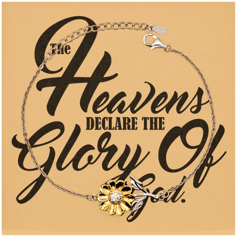 Image of Motivational Christian Stainless Steel Bracelet, The heavens declare the glory of God, Inspirational Christmas , Family, Anniversary Gifts For Christian Men, Women, Girls & Boys