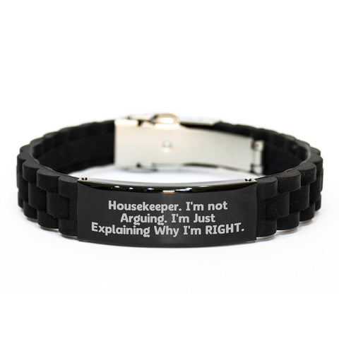 Image of Funny Housekeeper Gifts from Family, Christmas Unique Gifts for Housekeeper, Glide lock Clasp Bracelet - Explaining Why I'm Right - Image 1