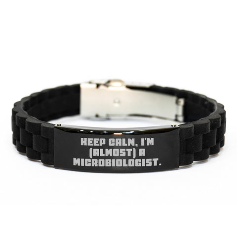 Image of Keep Calm Microbiologist Gifts for Men, Funny Glide lock Clasp Birthday Presents from Friends or Family - Image 1