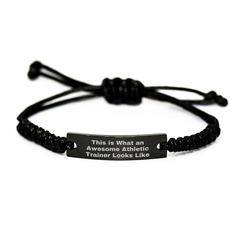 Image of Funny Quote Rope Bracelet Gifts from Family to Awesome Athletic Trainer Men Graduation Unique - Image 1