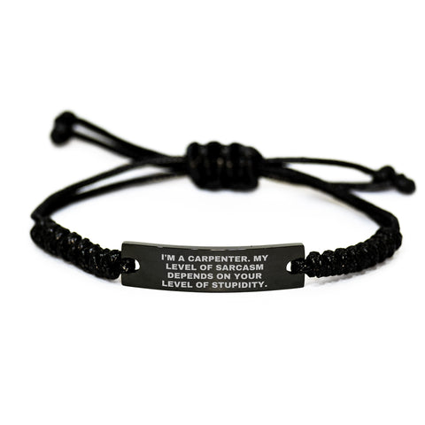 Image of Funny Carpenter Gift Ideas, 'I'm A Carpenter' Rope Bracelet for Men, Birthday Unique Gifts from Friends, Coworkers, Family - Image 1