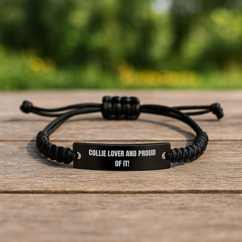 Image of Collie Dog Lover Gifts from Friends, Funny Collie Dog Rope Bracelet for Birthday Unique Gifts, Collie Dog Enthusiast Gifts for Men and Women - Image 2