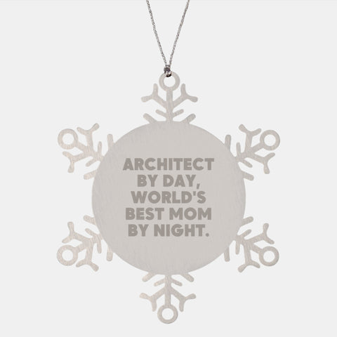 Image of Architect Snowflake Ornaments, Funny Christmas Unique Gifts from Mom to Architect Friends, Unique Snowflake Decorations - Image 1