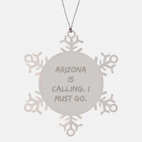 Image of Arizona Snowflake Ornament, Funny Quote Gifts from Arizona Love, Christmas Unique Gifts for Arizona Men, Women, Friends, Coworkers, Family - Image 1