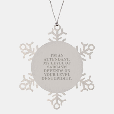 Image of Funny Attendant Gifts from Men to Women - Sarcasm Snowflake Ornament, Attendant Christmas Unique Gifts - Image 1