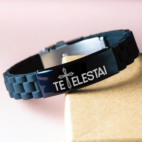 Image of Motivational Christian Bracelet, Tetelestai - Inspirational Christmas, Family Gifts for Christian Men, Women, Girls & Boys