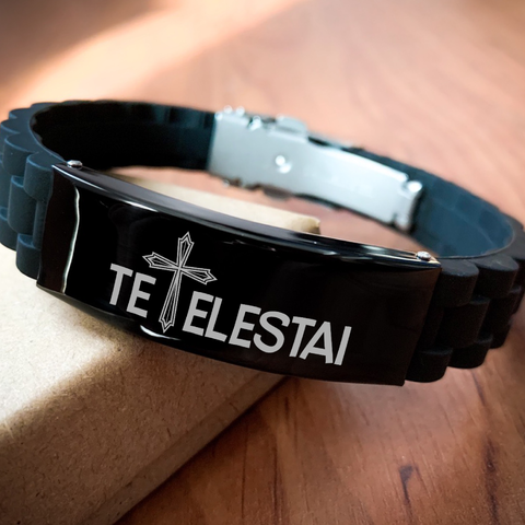 Image of Motivational Christian Bracelet, Tetelestai - Inspirational Christmas, Family Gifts for Christian Men, Women, Girls & Boys