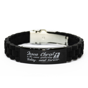Motivational Christian Bracelet, Jesus Christ is the same yesterday, today, and forever., Inspirational Christmas , Family, Anniversary  Gifts For Christian Men, Women, Girls & Boys