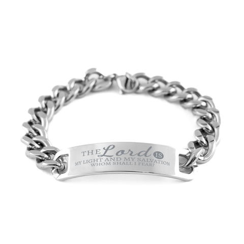 Image of Motivational Christian Stainless Steel Bracelet, The Lord is my light and my salvation