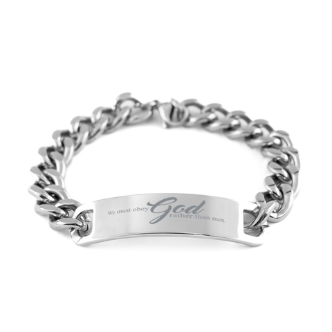 Image of Motivational Christian Stainless Steel Bracelet, We must obey God rather than men. , Inspirational Christmas , Family, Anniversary Gifts For Christian Men, Women, Girls & Boys