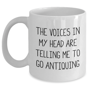 Antiquing Fun Quotes Gifts for Men White Coffee Mug, Funny Quote for Dad's Big Day - Main