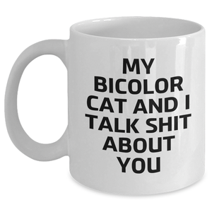 Funny Bicolor Cat Gifts from Mom to Daughter on Mother's Day - White Coffee Mug - Main