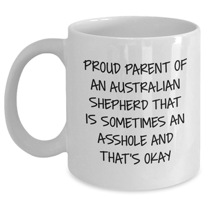 Funny Australian Shepherd Dog White Coffee Mugs Gifts from Proud Parents, Gifts for Australian Shepherd Dog Lovers, Graduation Unique Gifts - Main