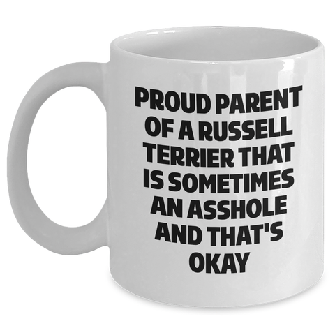 Image of Funny Russell Terrier Dog Lover Gifts from Friends - White Coffee Mug for Proud Parents - Mother's Day Unique Gifts - Main