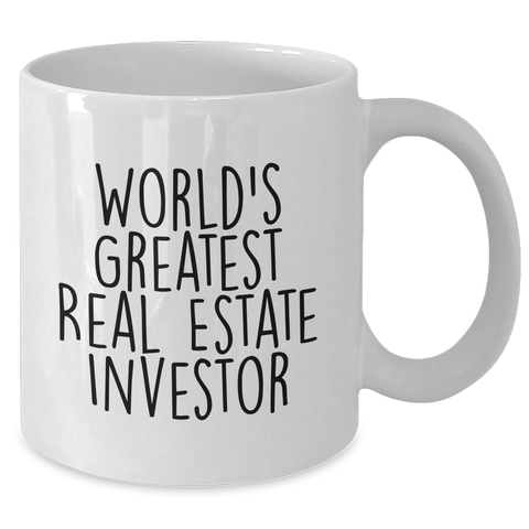 Image of Funny Real Estate Investor Gifts from Friends - White Coffee Mug for World's Greatest Real Estate Investors, Father's Day Unique Gifts for Men - Additional