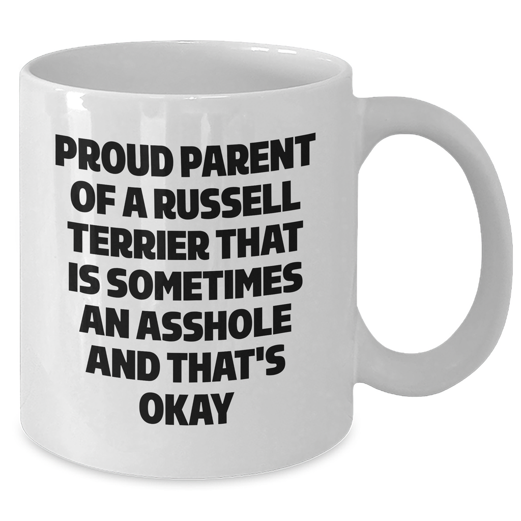 Funny Russell Terrier Dog Lover Gifts from Friends - White Coffee Mug for Proud Parents - Mother's Day Unique Gifts - Additional
