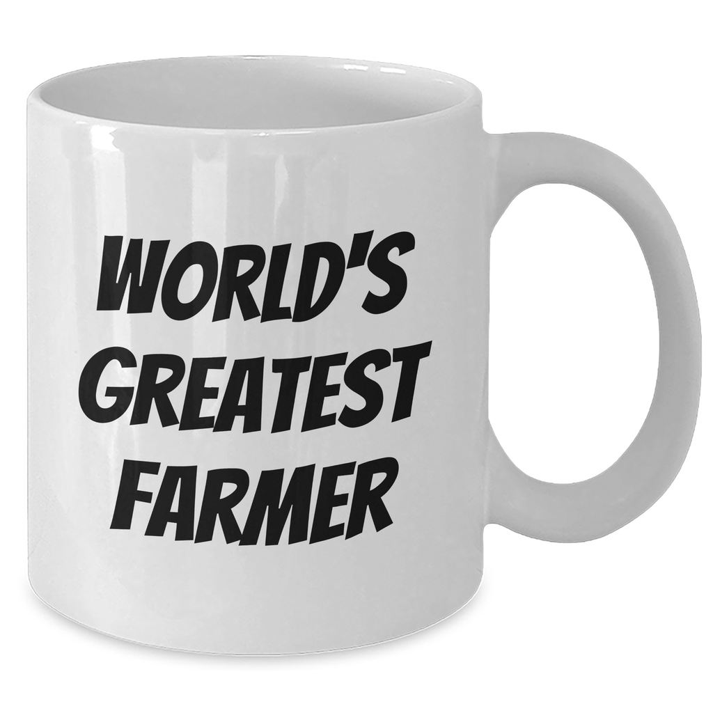 Funny Farmer Gifts, World's Greatest Farmer White Coffee Mug, Mother's Day Unique Gifts from Family to Farmer, 'You're the Best' Quote - Additional