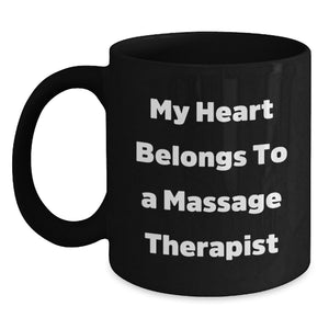 Funny Massage Therapist Gifts from Men to Women, Black Coffee Mug for Valentine's Unique - Main