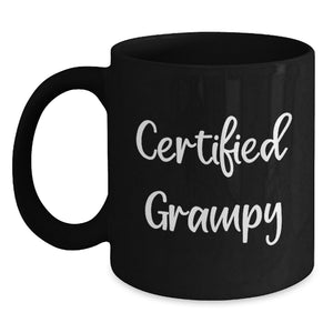 Funny Grampy Gifts, Black Coffee Mug for Birthday, 'Certified Grampy' Quote, Gifts from Men, Women, Friends, Coworkers, Family - Main