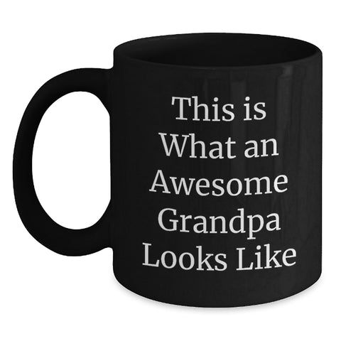 Image of Funny Grandpa Gifts from Men for Grandpa - Awesome Grandpa Black Coffee Mug Birthday Unique Gifts for Dad - Main