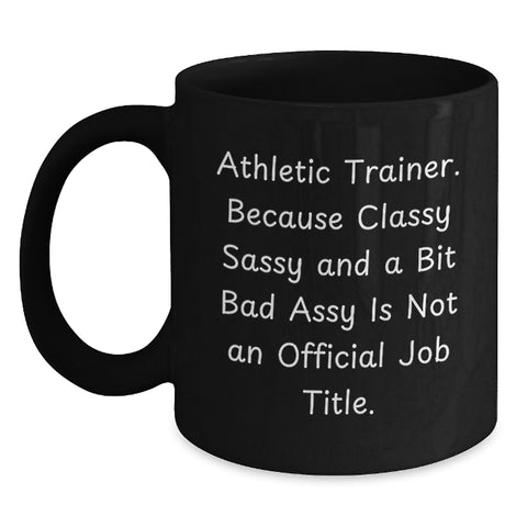 Image of Funny Athletic Trainer Gifts for Men, Black Coffee Mug with Sassy Quote, Unique Christmas Stocking Stuffers from Friends - Main