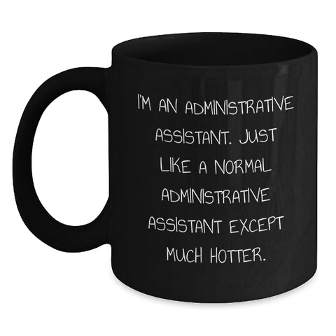 Image of Administrative Assistant Gifts for Men from Coworkers, Humorous Black Coffee Mug for Graduation Unique Gifts - Main