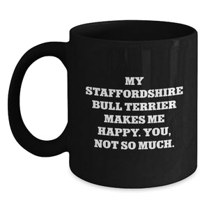 Funny Staffordshire Bull Terrier Dog Lover Gifts for Valentine's, Black Coffee Mug from Husband, Funny Quote Staffordshire Bull Terrier Dog Enthusiast - Main