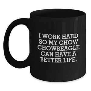 Chow Chow Dog Lover Gifts from Friends, Funny Inspirational Quote Black Coffee Mug, Birthday Unique Gifts for Chow Chow Dog Owners - Main