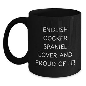 English Cocker Spaniel Dog Lover Black Coffee Mug Gifts from Friends for Men and Women Birthday Unique Mugs - Main