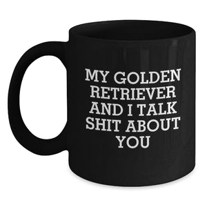 Funny Golden Retriever Dog Black Coffee Mug Gifts from Family to Friends and Coworkers for Graduation - Main
