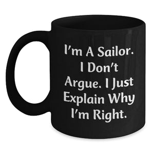 Sailor Humor Funny Black Coffee Mug Gifts for Sailor Men Friends Christmas Unique - Main