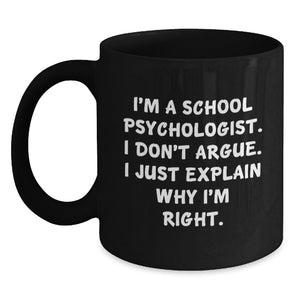 Gifts from Family for School Psychologist Christmas Unique Mugs - Funny Black Coffee Mug for School Psychologist, School Psychologist Gifts - Main