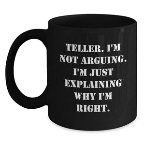 Funny Teller Gifts from Friends and Family, Teller Black Coffee Mug for Christmas Unique Presents - Main