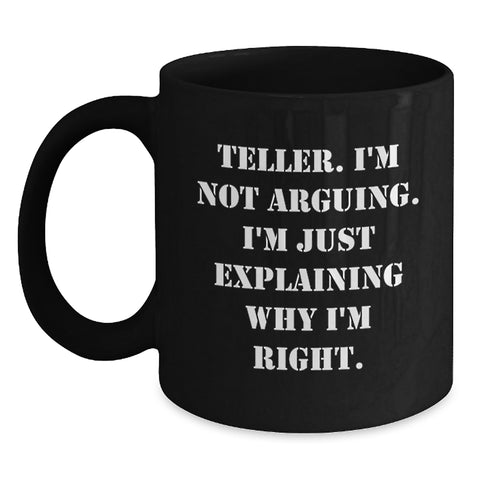 Image of Funny Teller Gifts from Friends and Family, Teller Black Coffee Mug for Christmas Unique Presents - Main