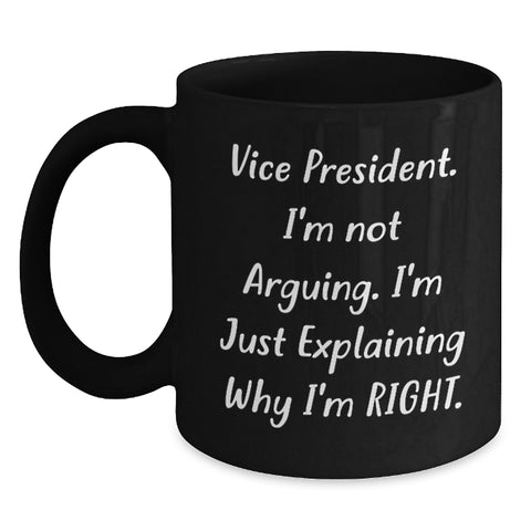 Image of Funny Vice President Gifts for Men from Coworkers, Vice President Black Coffee Mug, Valentine's Unique Mugs - Main