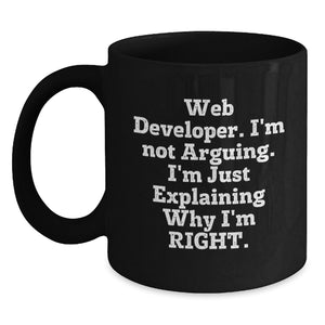 Funny Web Developer Gifts for Men and Women, Web Developer Love Black Coffee Mug, Valentine's Unique Gifts from Friends and Family - Main