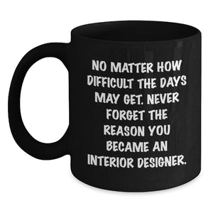 Gifts from Men for Interior Designer Mothers Day Unique Gift Inspirational Black Coffee Mug - Main