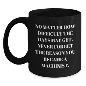 Inspirational Machinist Gifts from Friends for Machinist, Funny Quotes on Black Coffee Mug, Christmas Unique Gifts for Men - Main