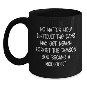 Funny Mixologist Gifts from Friends, Black Coffee Mug for Christmas Unique Gifts, Inspirational Quote for Mixologist Men - Main