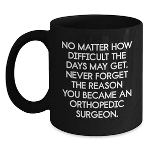 Funny Orthopedic Surgeon Gifts from Family - Unique Black Coffee Mugs for Christmas - Never Forget The Reason You Became An Orthopedic Surgeon. - Main