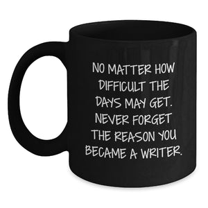 Funny Inspirational Writer Gifts from Friends for Writers Black Coffee Mugs this Christmas - Main