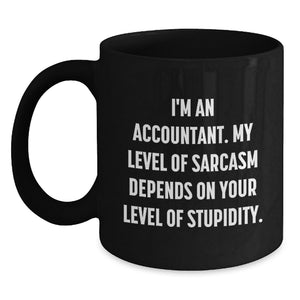 Funny Quirky Accountant Black Coffee Mug Gifts for Birthday - Gifts from Friends to Accountant Men Women - Main