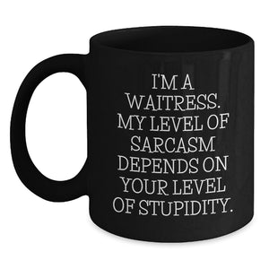 Funny Waitress Gifts from Friends, Unique Black Coffee Mugs for Waitresses, Christmas Unique Gifts - Main