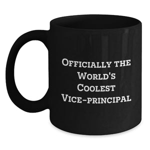 Funny Vice-principal Gifts from Men, Black Coffee Mug for Vice-principal, Christmas Unique Gifts for Men, Officially The World's Coolest Vice-principal Quote - Main