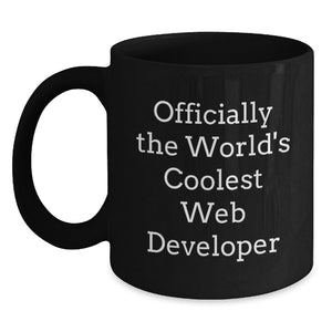 Funny Web Developer Gifts, Officially The World's Coolest Web Developer, Unique Black Coffee Mug for Christmas - Main