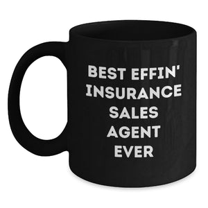 Insurance Sales Agent Funny Quote Black Coffee Mug Gifts from Men for Coworkers on Valentine's - Main